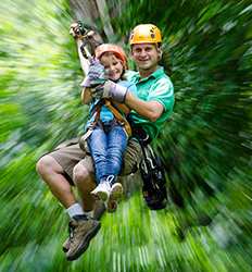 Excursión Combinada de Tirolesa en Arenal + Rafting en el Río Balsa Clase II-III