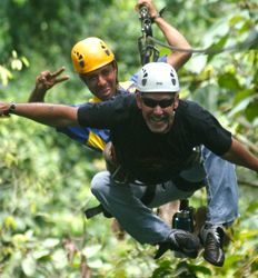 Excursión de Tirolesa + Paseo en Caballo + Aguas Termales en Arenal